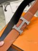 Perfect Replica Hermes Tan Black Reversible Belt 38mm with H Buckle (6)_th.jpg